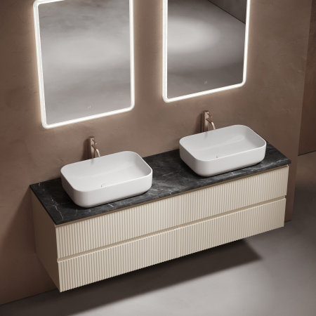 Столешница для ванной комнаты  SANCOS Black Sky 1600х460 c отверстием под смеситель, TT160A1X